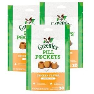 Greenies Bundle Pack Pill Pocket Tablet for Dogs (3 Pack) Flavored Dog…